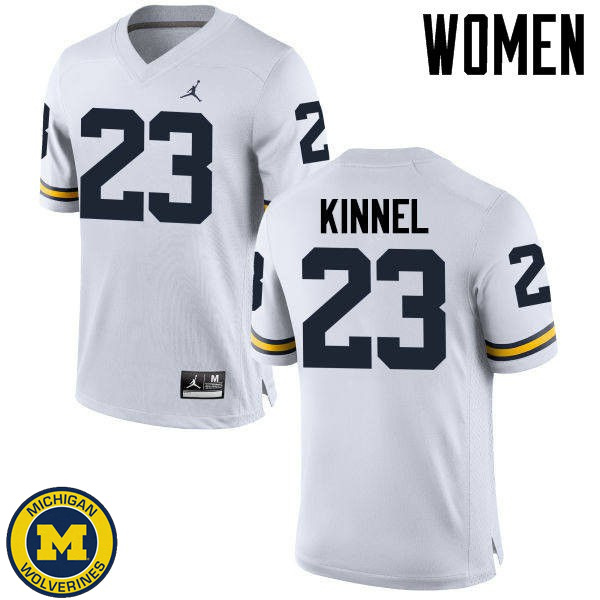 Women Michigan Wolverines #23 Tyree Kinnel White Player Jersey